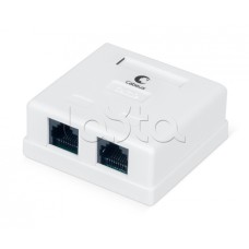 Розетка компьютерная RJ-45, категория 5e, двойная, внешняя, Dual IDC Cabeus WS-8P8C-Cat.5e-2