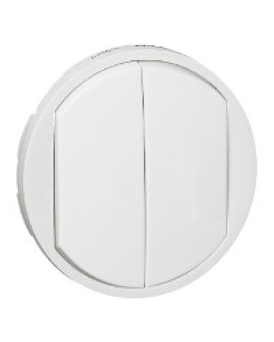 Лицевая панель для выключателя двойного белый Celiane Legrand 068002 в Батайске Аксессуары для кабель-канала Pintop.ru