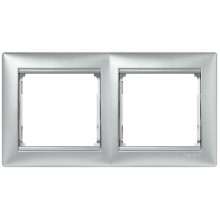Рамка 2 поста горизонтальный монтаж алюминий Valena Legrand 770152