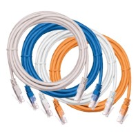 Шнур коммутационный NETLAN U/UTP 4 пары, Кат.5е (Класс D), 100МГц, 2хRJ45/8P8C, T568B, заливной, многожильный, BC (чистая медь), PVC нг(B), серый, 0,5м, уп-ка 10шт. NETLAN EC-PC4UD55B-BC-PVC-005-GY-10